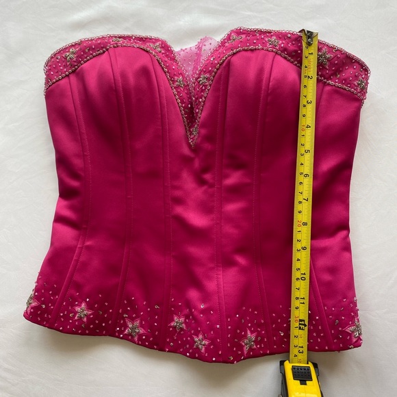 Barbiecore Vintage Cire by Landa fuchsia, two-piece prom/pageant dress. - Picture 6 of 10